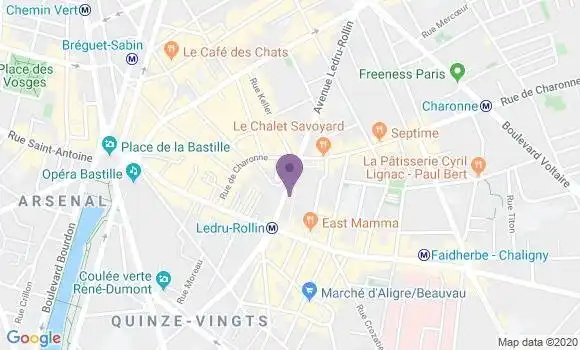 Localisation Crédit Agricole Agence de Paris Ledru Rollin