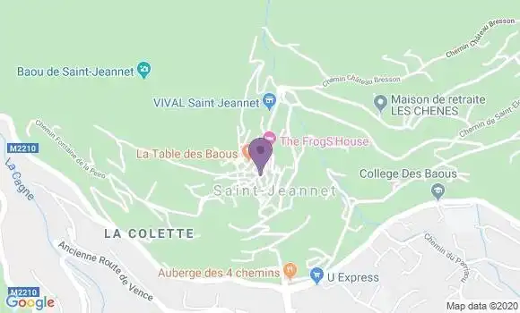 Localisation Crédit Agricole Agence de Saint Jeannet