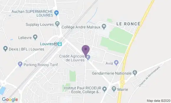 Localisation Crédit Agricole Agence de Louvres