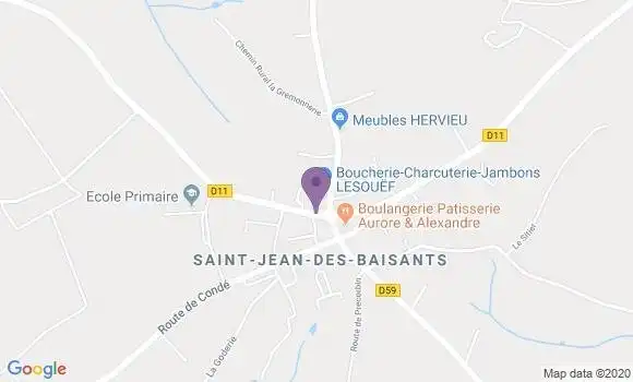 Localisation Crédit Agricole Agence de Saint Jean des Baisants