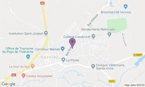 Localisation Crédit Agricole Agence de Vervins