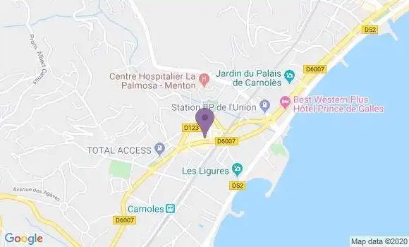 Localisation Crédit Agricole Agence de Roquebrune Cap Martin
