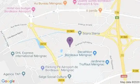 Localisation Crédit Agricole Agence de Mérignac Entreprises
