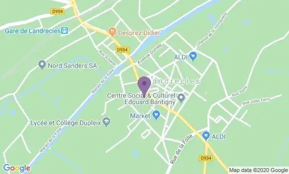 Localisation Crédit Agricole Agence de Landrecies