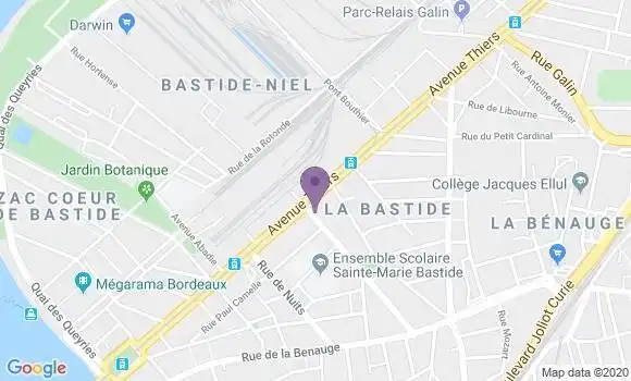 Localisation Crédit Agricole Agence de Bordeaux Bastide