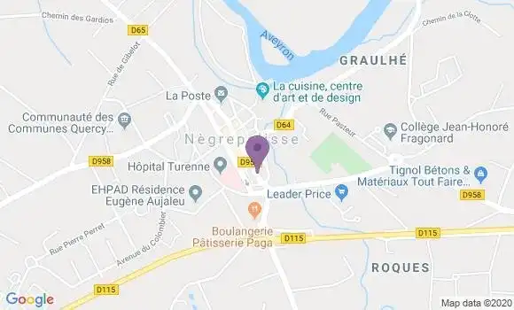 Localisation Crédit Agricole Agence de Nègrepelisse