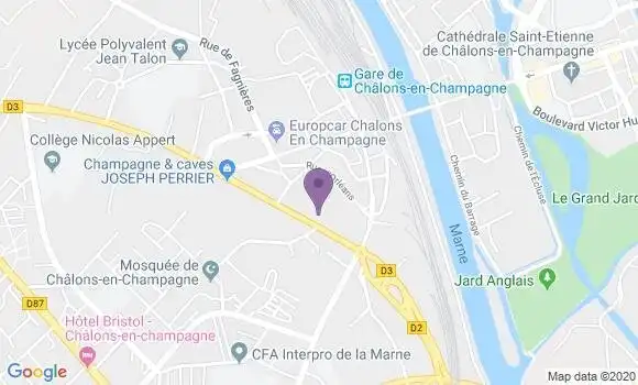 Localisation Crédit Agricole Agence de Châlons en Champagne Rive Gauche