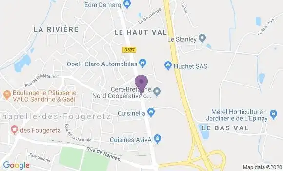 Localisation Crédit Agricole Agence de Saint Grégoire Grand Quartier