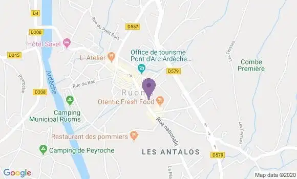 Localisation Crédit Agricole Agence de Ruoms