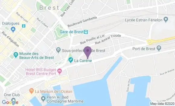 Localisation Crédit Agricole Agence de Brest Professionnels
