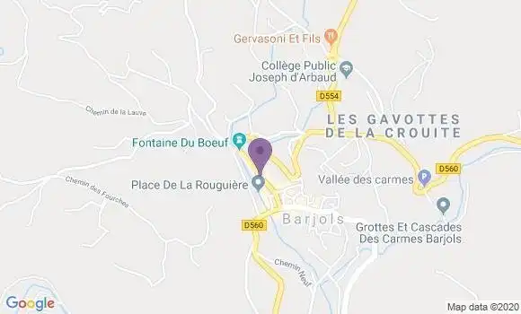 Localisation Crédit Agricole Agence de Barjols