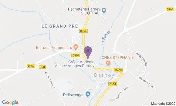 Localisation Crédit Agricole Agence de Darney