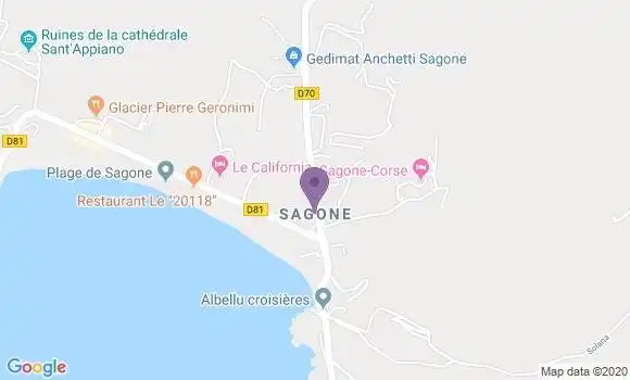 Localisation Crédit Agricole Agence de Sagone