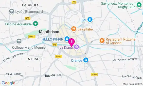 Localisation LCL Agence de Montbrison