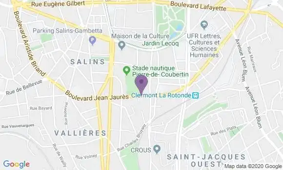 Localisation Crédit Agricole Agence de Royat