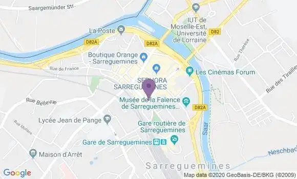 Localisation Crédit Agricole Agence de Sarreguemines Centre