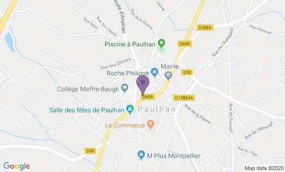 Localisation Crédit Agricole Agence de Paulhan