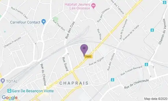 Localisation Crédit Agricole Agence de Besançon Chaprais