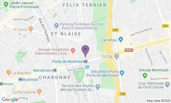 Localisation LCL Agence de Paris Davout