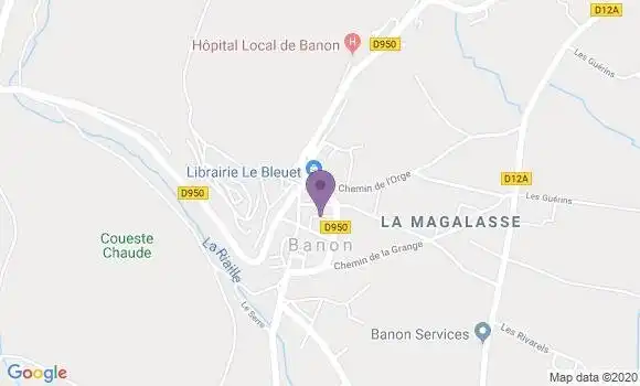 Localisation Crédit Agricole Agence de Banon