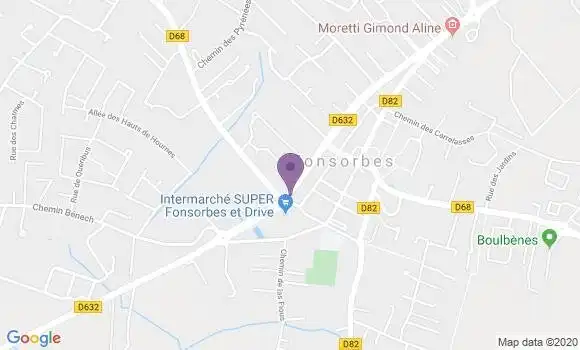 Localisation Crédit Agricole Agence de Fonsorbes