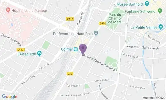 Localisation Crédit Agricole Agence de Colmar Wilson