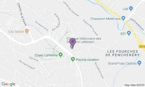 Localisation Crédit Agricole Agence de Castres Lameilhe