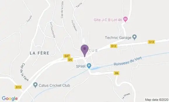 Localisation Crédit Agricole Agence de Catus