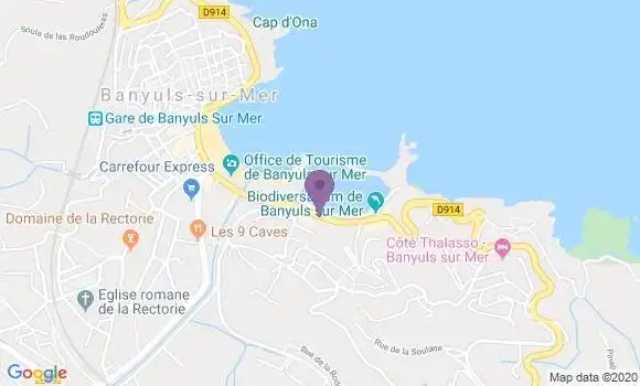 Localisation Crédit Agricole Agence de Banyuls sur Mer