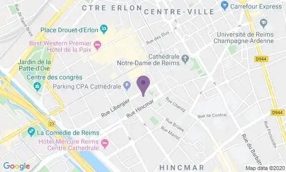 Localisation Crédit Agricole Agence de Reims Libergier