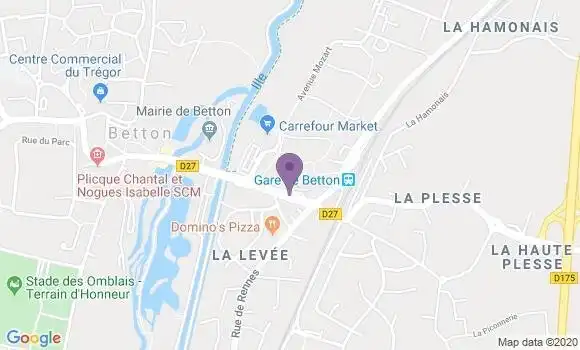 Localisation Crédit Agricole Agence de Betton