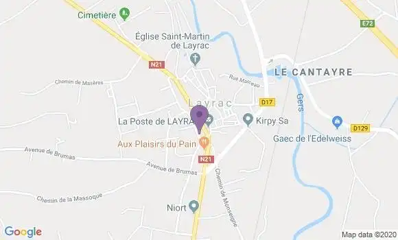 Localisation Crédit Agricole Agence de Layrac