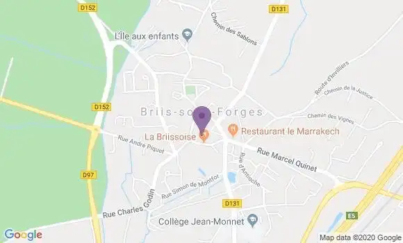 Localisation Crédit Agricole Agence de Briis sous Forges