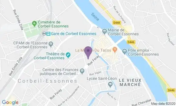 Localisation Crédit Agricole Agence de Corbeil Feray