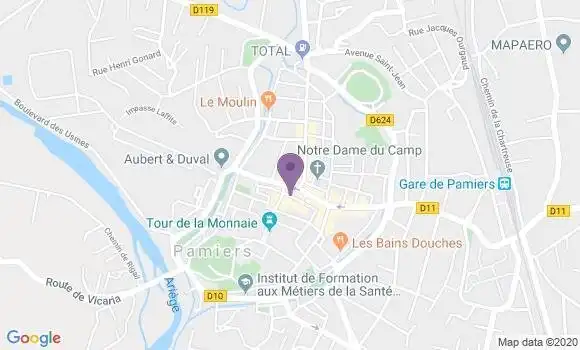 Localisation Crédit Agricole Agence de Pamiers République
