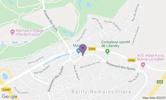 Localisation LCL Agence de Bailly Romainvilliers