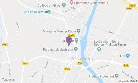 Localisation Crédit Agricole Agence de Saverdun
