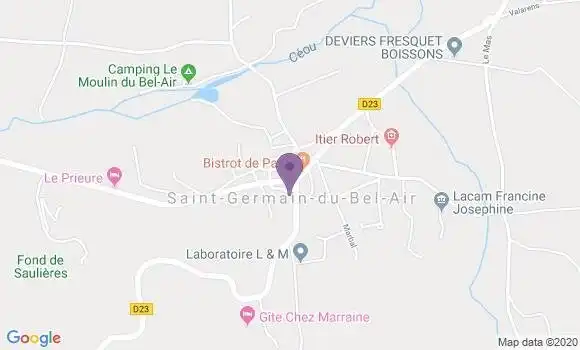 Localisation Crédit Agricole Agence de Saint Germain du Bel Air