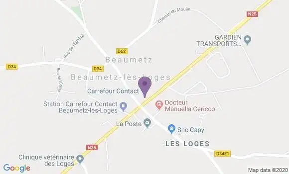 Localisation Crédit Agricole Agence de Beaumetz lès Loges