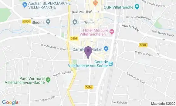Localisation Crédit Agricole Agence de Villefranche sur Saône Libération