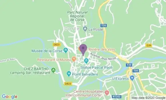 Localisation Crédit Agricole Agence de Corte