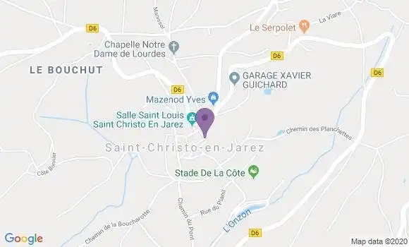 Localisation Crédit Agricole Agence de Saint Christo en Jarez