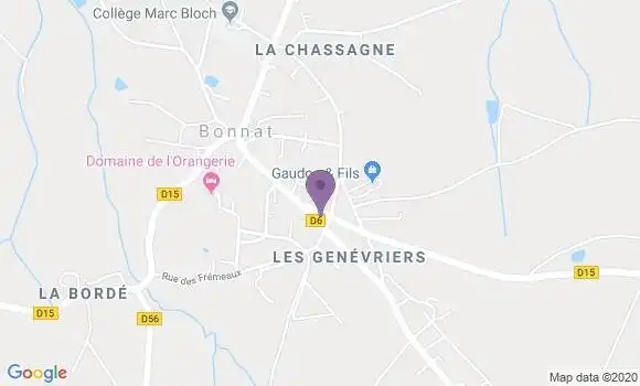 Localisation Crédit Agricole Agence de Bonnat