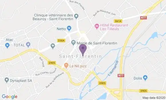 Localisation Crédit Agricole Agence de Saint Florentin