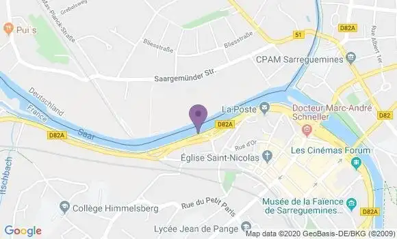 Localisation Crédit Agricole Agence de Sarreguemines Entreprises