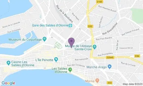 Localisation Crédit Agricole Agence de Les Sables Concorde
