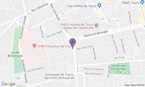 Localisation Crédit Agricole Agence de Tours Giraudeau