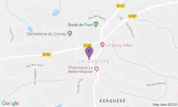 Localisation Crédit Agricole Agence de Le Croisty