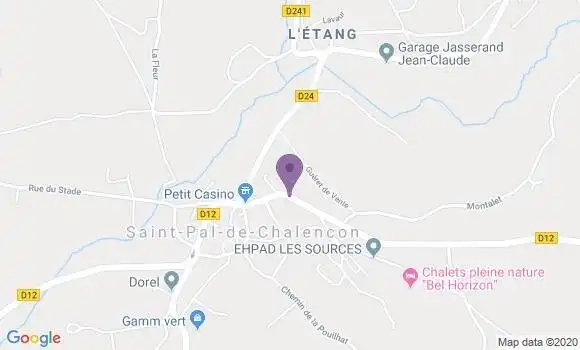 Localisation Crédit Agricole Agence de Saint Pal de Chalencon