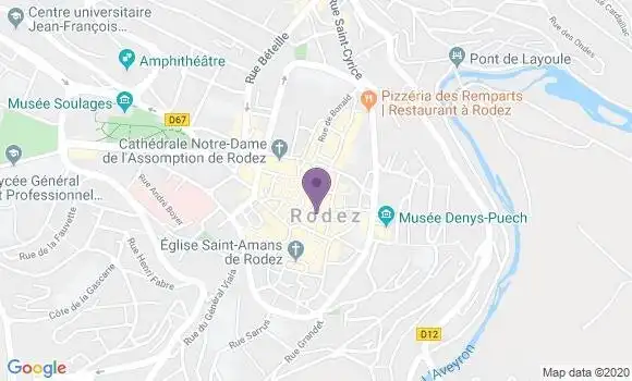 Localisation Crédit Agricole Agence de Rodez Préfecture